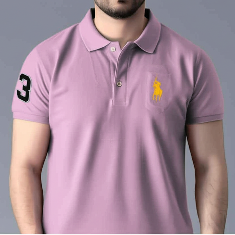 Polo Neck T-Shirt for Men (Pack of 3) (Navy Blue, Pink, Light Purple)