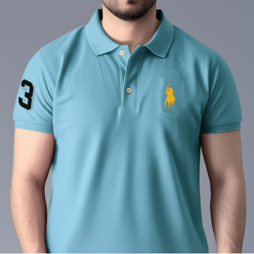 Polo Neck T-Shirt for Men (Pack of 3) (Sky Blue, Light Purple, Pink)