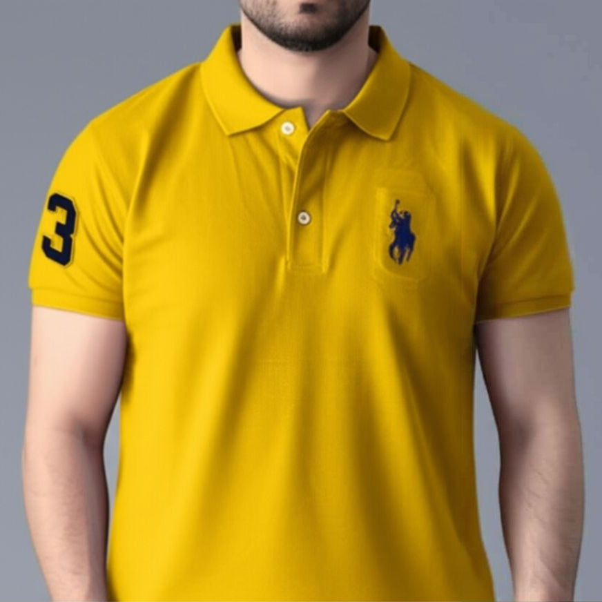 Polo Neck T-Shirt for Men (Pack of 3) (Navy Blue, Yellow, Red)