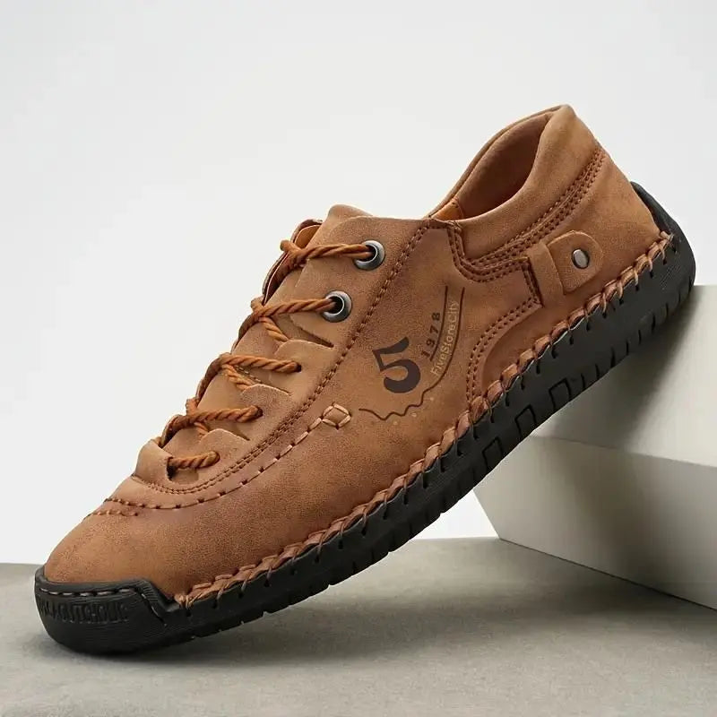 Men's Casual Leather Shoes Lightweight (Brown)