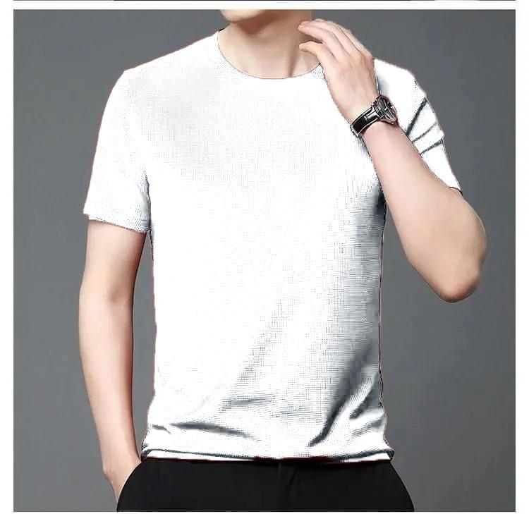 Stretchable Solid Half Sleeves Mens Round Neck T-Shirt Pack Of 5